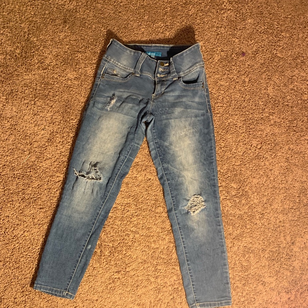 Blue ripped jeans